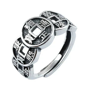 ( floz )™ -Anillo 5 Emperadores + Caja De Regalo : El Amuleto de la Prosperidad y Protección